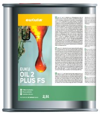 Паркетное масло с  твёрдым воском Euku oil 2 FS+ полуматовое, 2,5 л