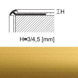 Угол внешний защитный под плитку 3мм  RA/3 золото 92025  алюминий анодированный Protrim ProfilPas 2,7м 