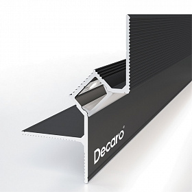 Теневой профиль Decaro (потолочный) анодированный черный D005А Теневой профиль Decaro (потолочный) анодированный черный D005А